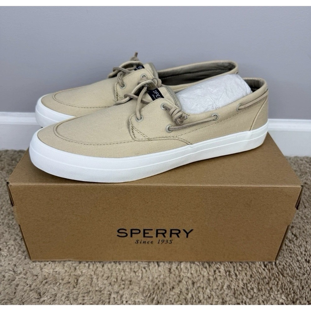 Sperry Top Sider Shoes Women's 12‎ Crest Boat Twill Natural Slip On Sneakers NIB